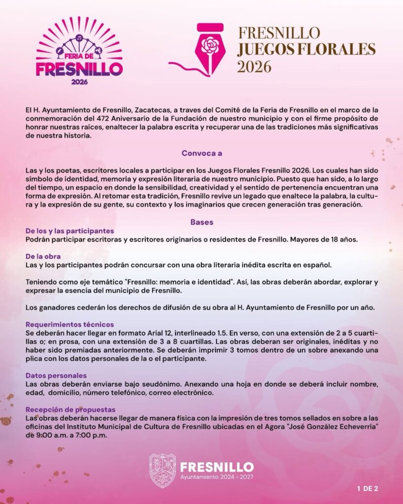 juegos florales fresnillo 2026